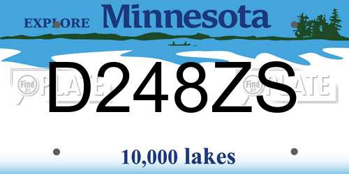 D248ZS Minnesota License Plate