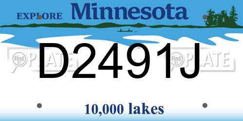 D2491J Minnesota License Plate