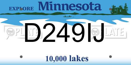 D249IJ Minnesota License Plate