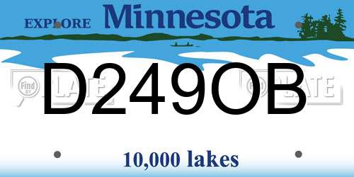D249OB Minnesota License Plate