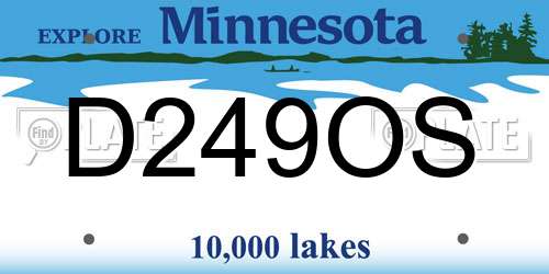 D249OS Minnesota License Plate