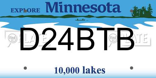 D24BTB Minnesota License Plate