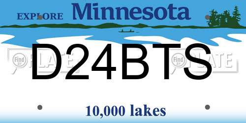 D24BTS Minnesota License Plate