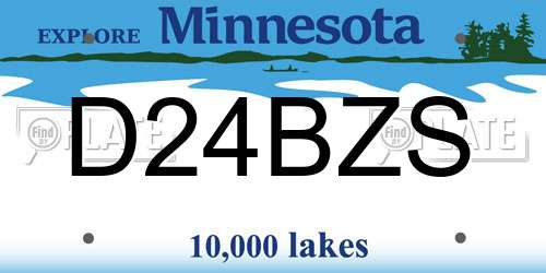 D24BZS Minnesota License Plate