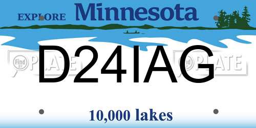 D24IAG Minnesota License Plate