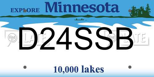 D24SSB Minnesota License Plate
