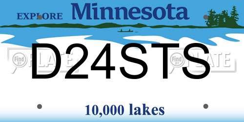 D24STS Minnesota License Plate