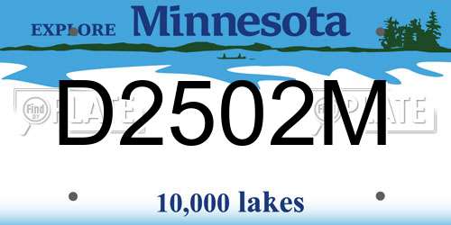 D2502M Minnesota License Plate