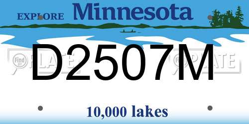 D2507M Minnesota License Plate