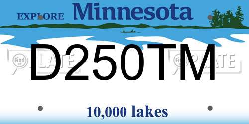 D250TM Minnesota License Plate