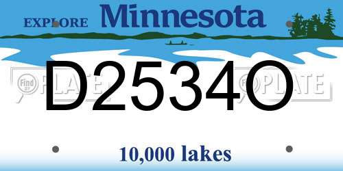 D2534O Minnesota License Plate