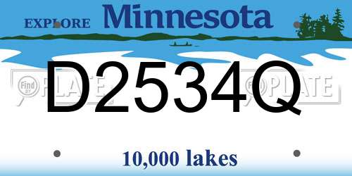 D2534Q Minnesota License Plate
