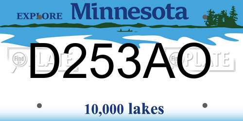 D253AO Minnesota License Plate