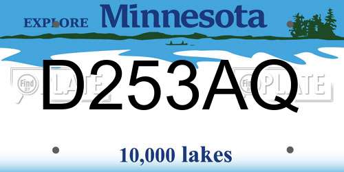 D253AQ Minnesota License Plate