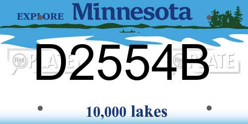 D2554B Minnesota License Plate