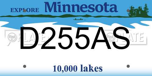 D255AS Minnesota License Plate