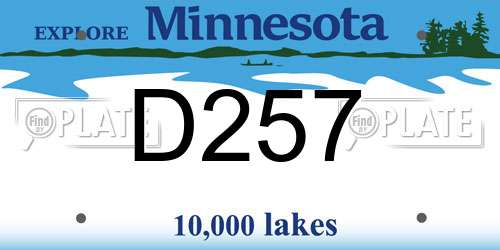 D257 Minnesota License Plate