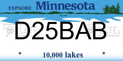 D25BAB Minnesota License Plate