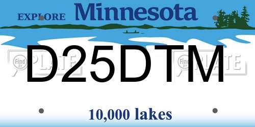 D25DTM Minnesota License Plate