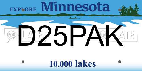 D25PAK Minnesota License Plate