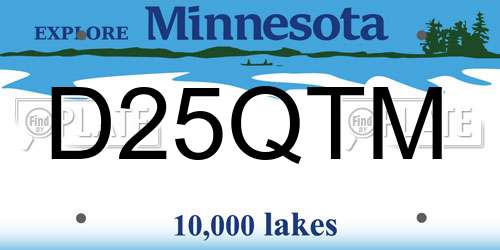 D25QTM Minnesota License Plate