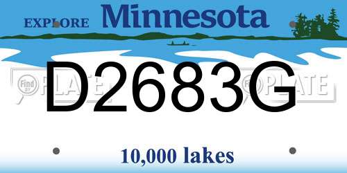 D2683G Minnesota License Plate