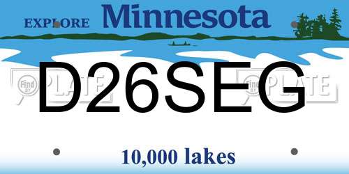 D26SEG Minnesota License Plate