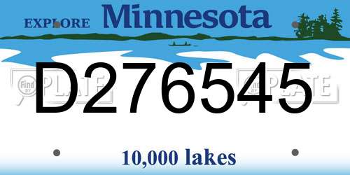 D276545 Minnesota License Plate