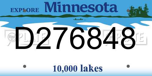 D276848 Minnesota License Plate