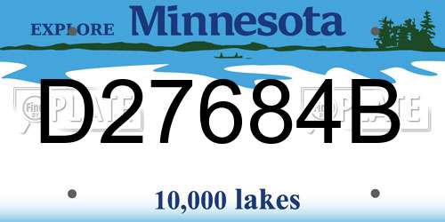 D27684B Minnesota License Plate