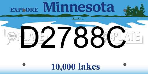 D2788C Minnesota License Plate