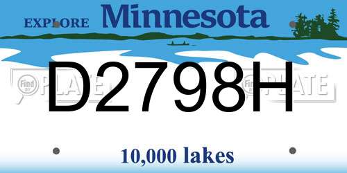 D2798H Minnesota License Plate