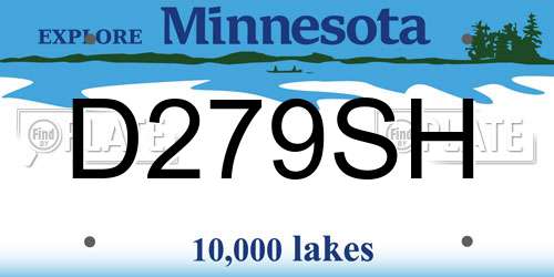 D279SH Minnesota License Plate