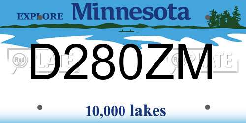 D280ZM Minnesota License Plate