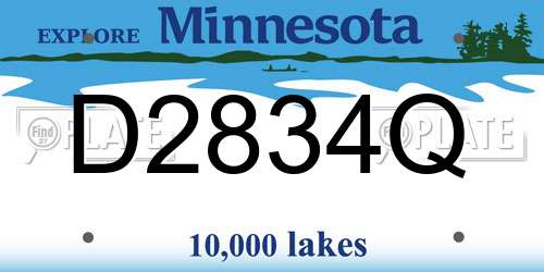 D2834Q Minnesota License Plate