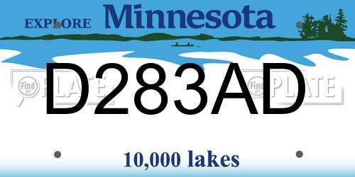 D283AD Minnesota License Plate