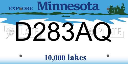 D283AQ Minnesota License Plate