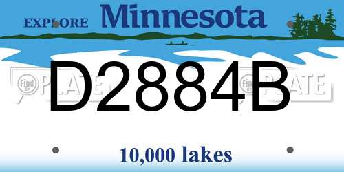 D2884B Minnesota License Plate