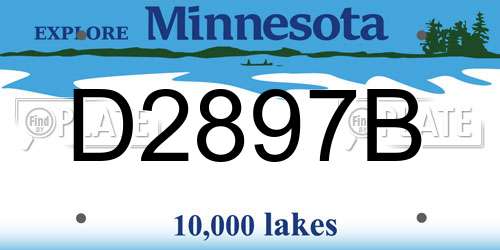 D2897B Minnesota License Plate