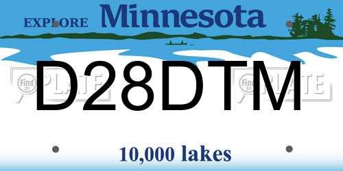 D28DTM Minnesota License Plate