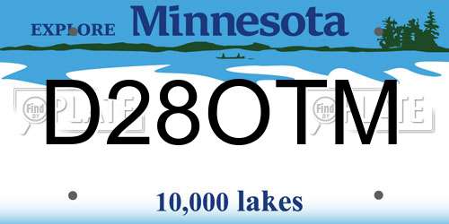 D28OTM Minnesota License Plate