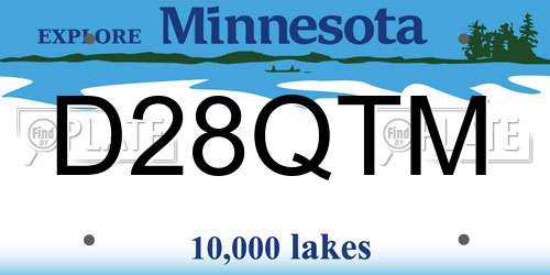 D28QTM Minnesota License Plate
