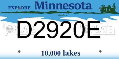 D2920E Minnesota License Plate