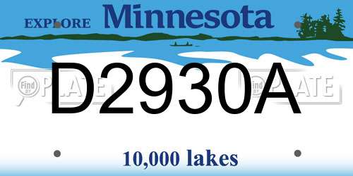 D2930A Minnesota License Plate
