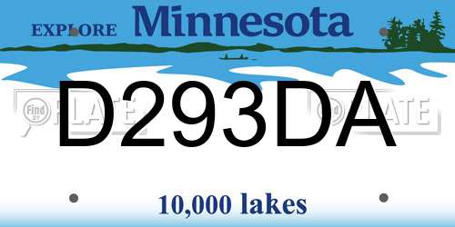 D293DA Minnesota License Plate