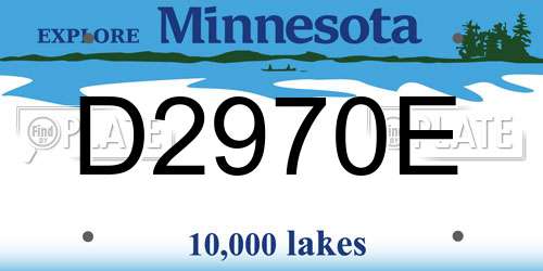D2970E Minnesota License Plate