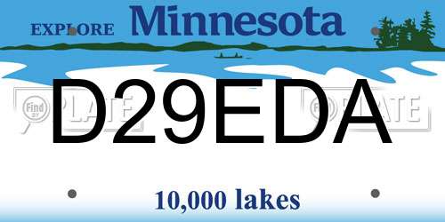 D29EDA Minnesota License Plate