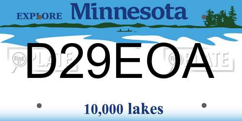 D29EOA Minnesota License Plate