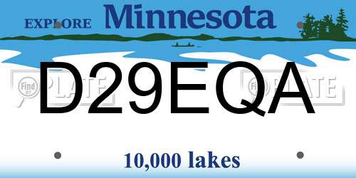 D29EQA Minnesota License Plate