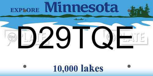 D29TQE Minnesota License Plate